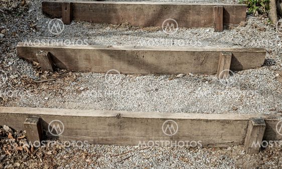 Makeshift stairs to the forest path