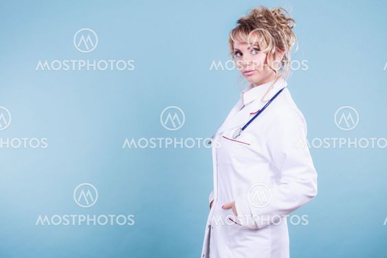 Middle aged female medical doctor.