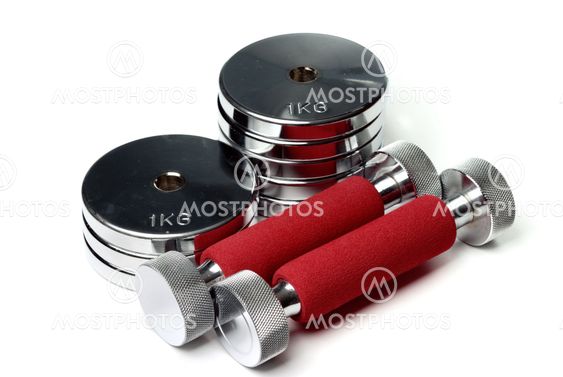 Barbells isolated on white