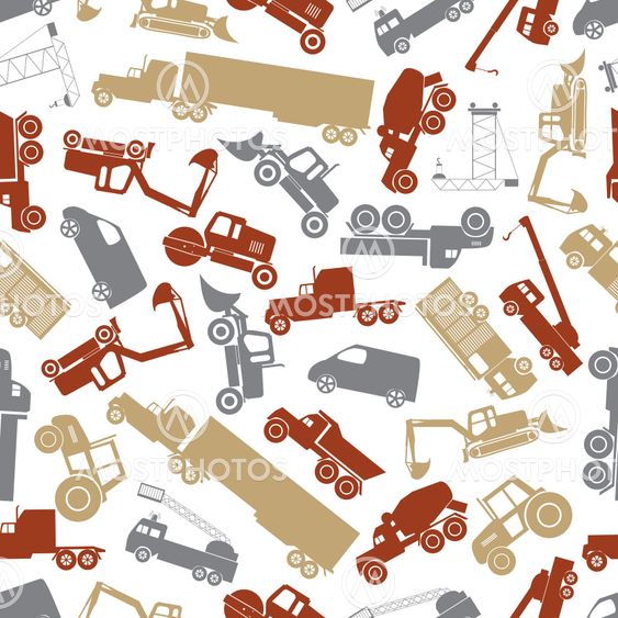 heavy machinery color seamless pattern eps10