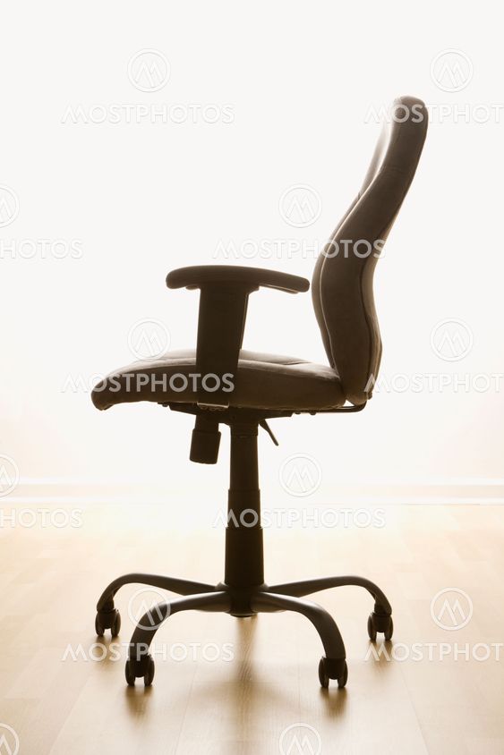 Empty office desk chair.