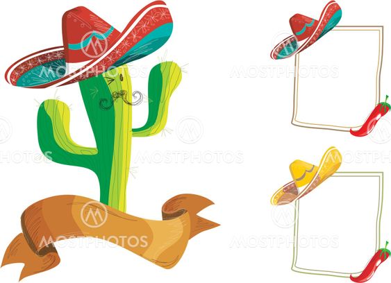 Mexican food menu design set