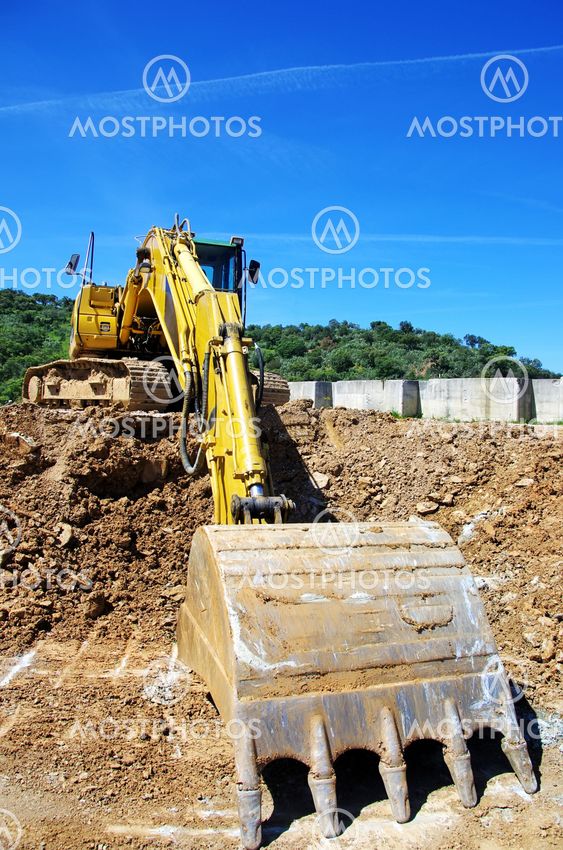 Yellow excavator