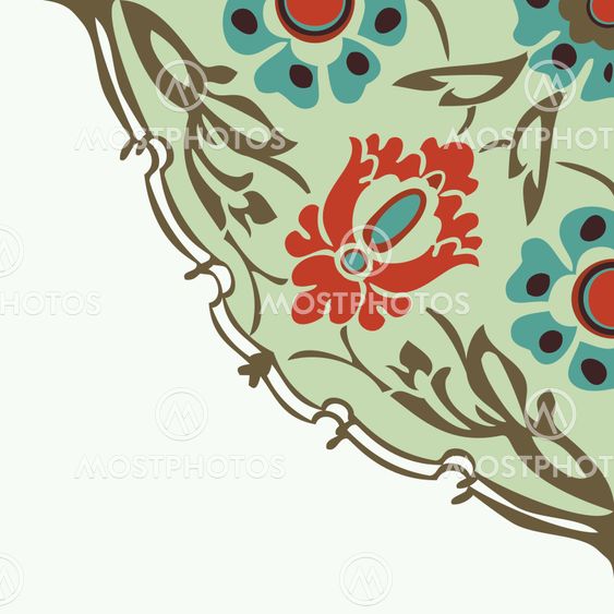 Colorful round floral border corner abstract background vector