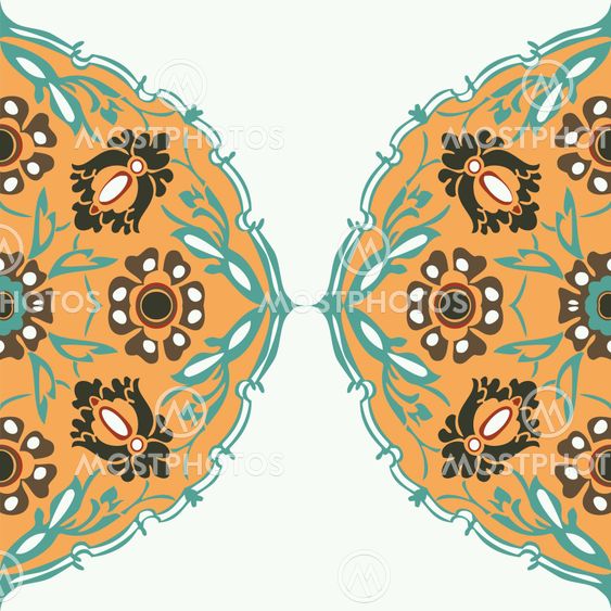 Colorful round floral border corner abstract background vector