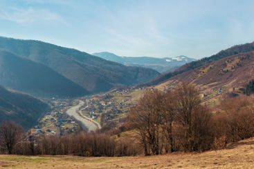 Early spring Carpathian mountains