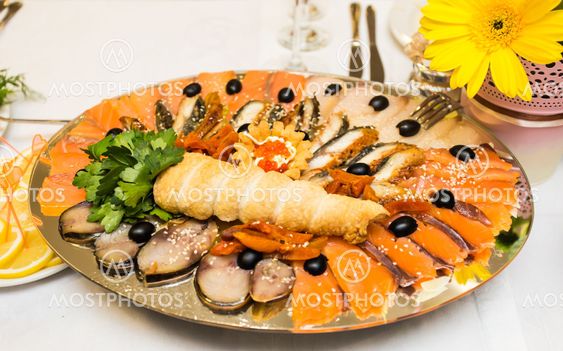 Assorted fish on a plate