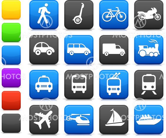 Transportation icons design elements