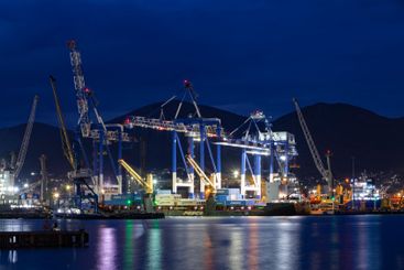 Late evening in Tsemesskaya Bay. Novorossiysk