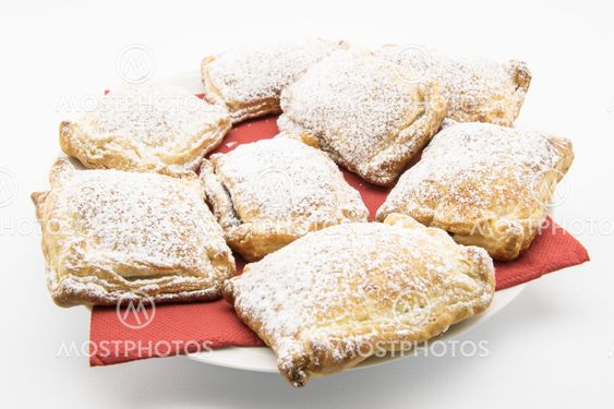 biscuits of puff pastry stuffed with chocolate