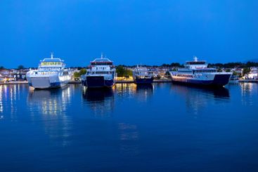Keramoti, Greece evening view, port and town