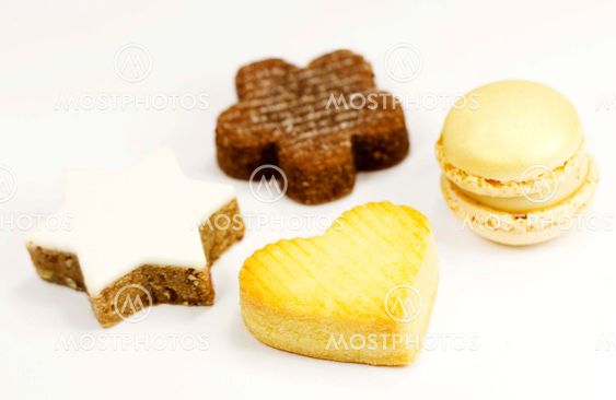 Cookies on a white background