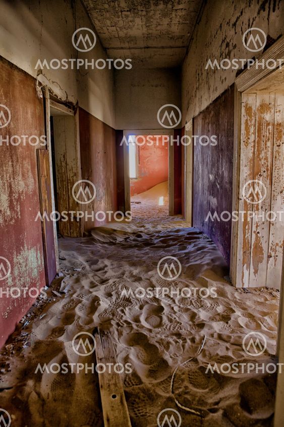 a ghosthouse in kolmanskop ghost town near luderitz namibia