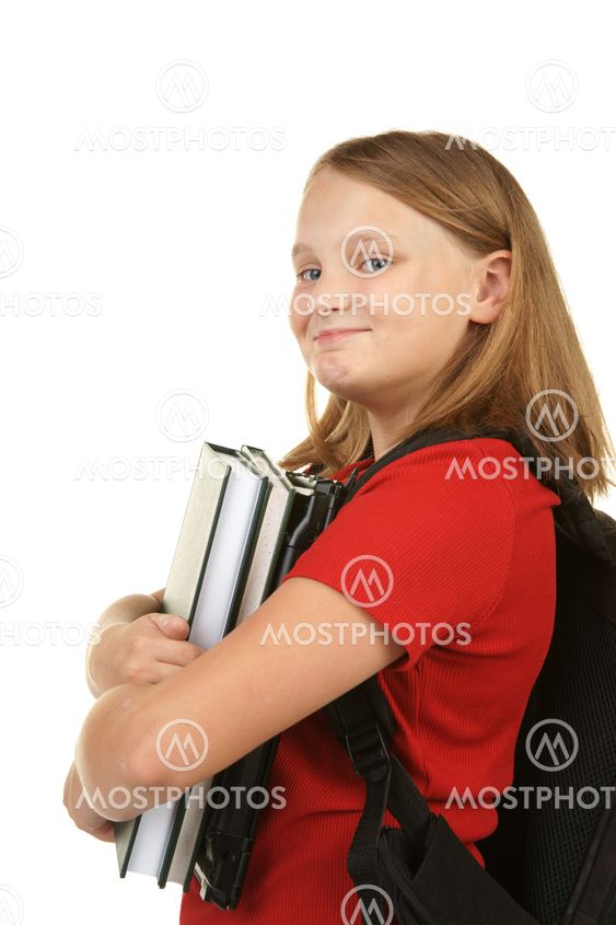 young girl going to school