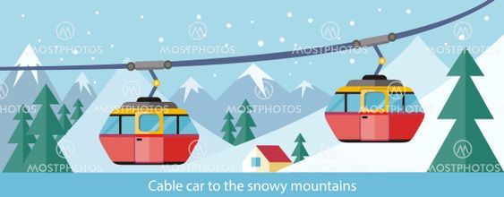 Cable Car to Snowy Mountains Design
