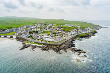 Aerial view of Kilkee, coastal town, popular as a...