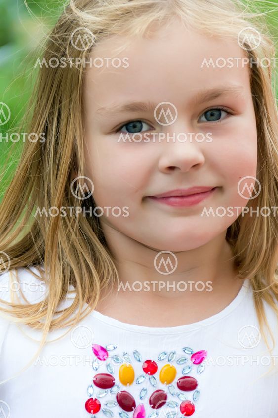 Cute girl five years old
