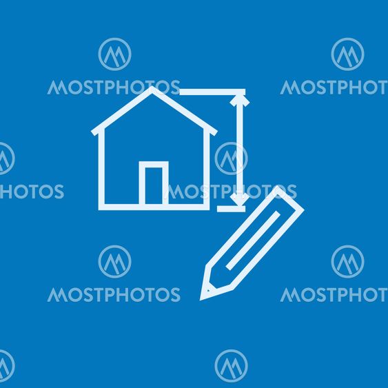House design line icon.
