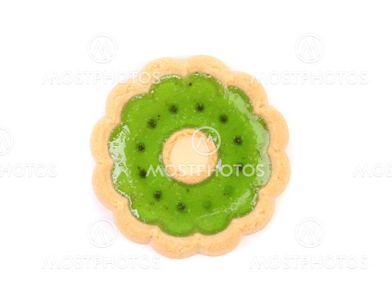 Biscuit with kiwi jam.