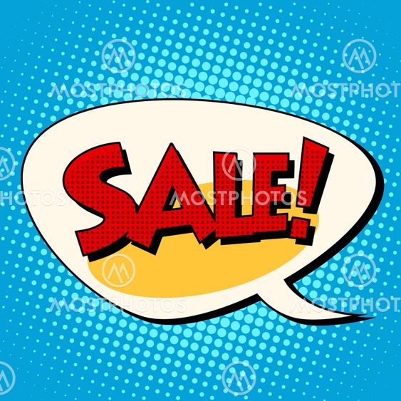 Sale comic book bubble