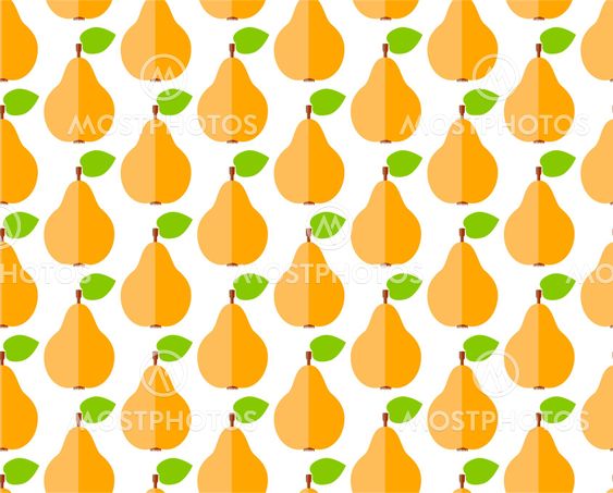 Seamless pattern with flat cute pear