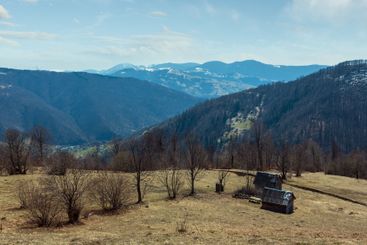 Early spring Carpathian mountains