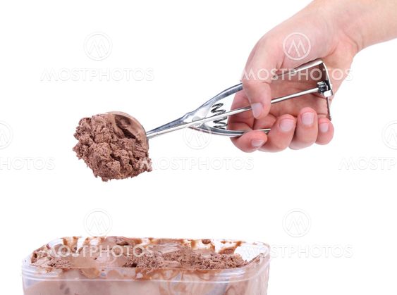 Chocolate ice cream scoop.