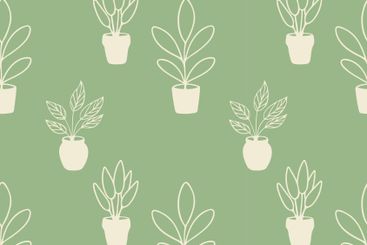 Cozy home interior with flowerpots and potted indoor...