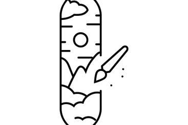 skateboarding apparel line icon vector illustration