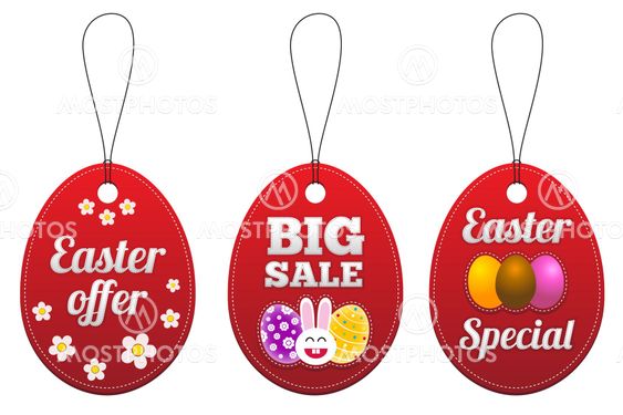 Easter special tags in the form of egg.