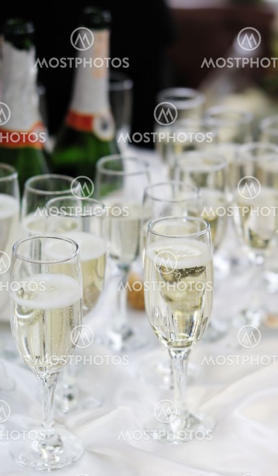 Few glasses of champagne
