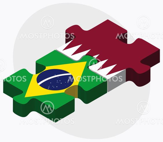 Brazil and Qatar Flags