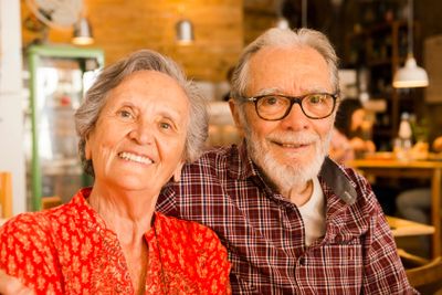 Old couple at the restaurant