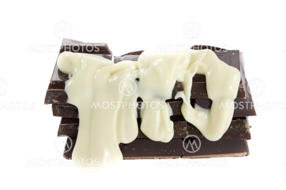 Chocolate with white chocolate poured over