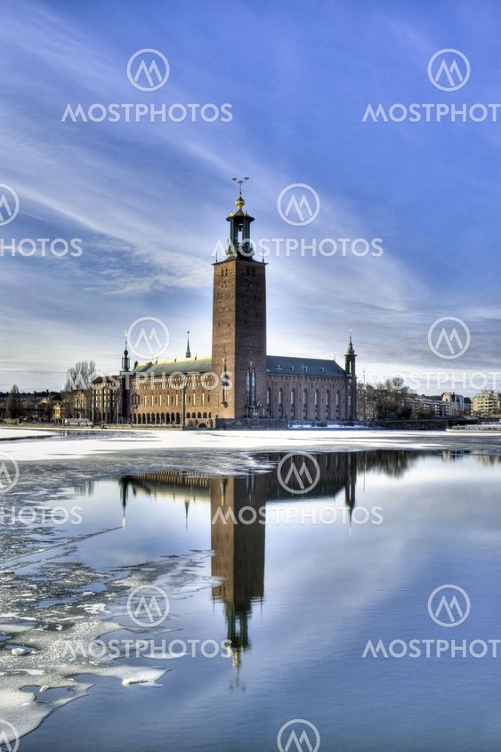 Stockholm City hall in winter.