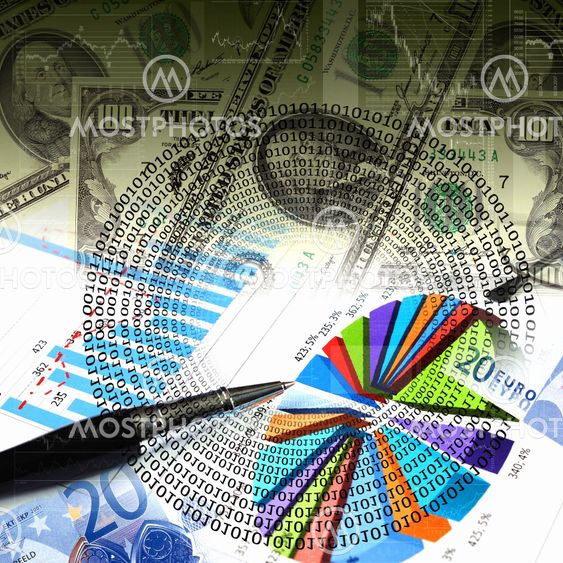 Financial and business charts and graphs