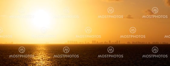Distant Skyline Sunset