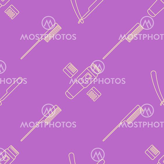 deco hairdresser tools seamless pattern