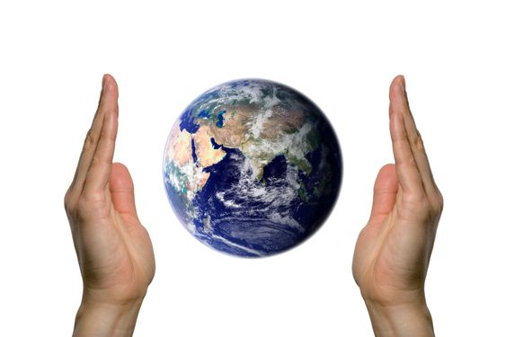 Earth between two hands 3