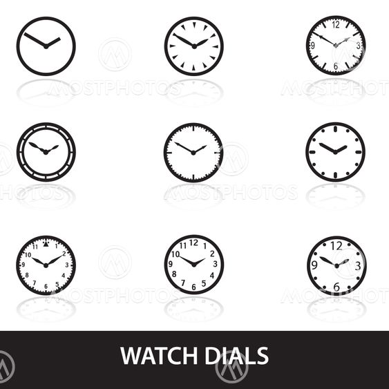 simple watch dials icons eps10