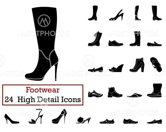 Set of 24 Footwear Icons