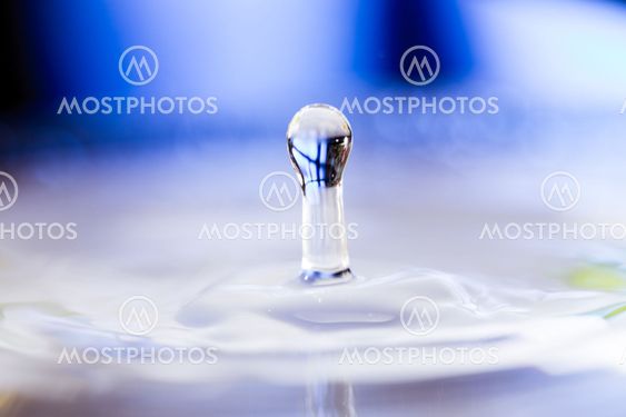 The blue drops of water