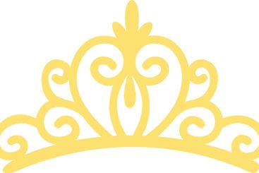 Yellow tiara with swirls creating an elegant and regal...