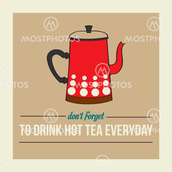 retro poster with kettle and message