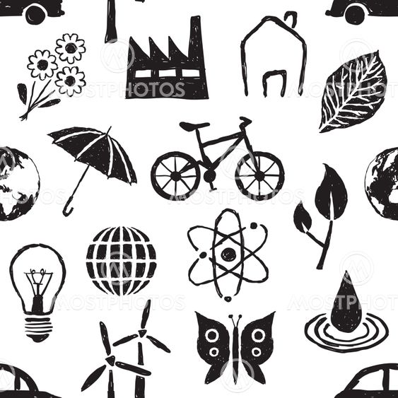 doodle environment seamless pattern