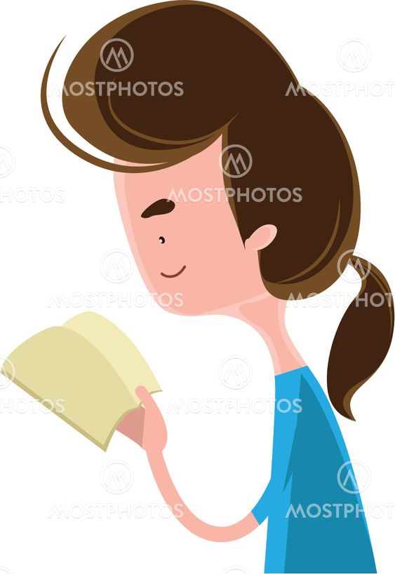 Girl reading a book vector illustration cartoon character