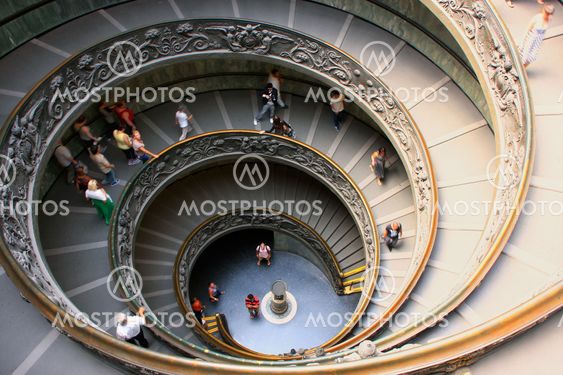 Spiral stairs in Vatican Museums, Rome, Italy