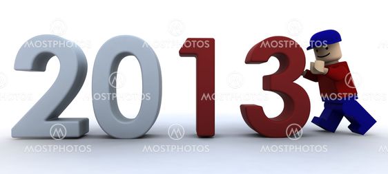 Toy figure bringing in the new year