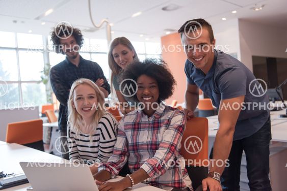 Multiethnic startup business team