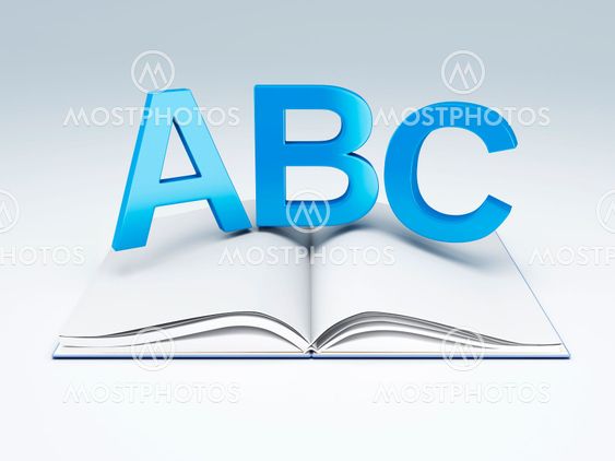 ABC letters with open book. education concept